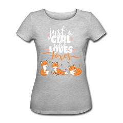 Just A Girl Who Loves Foxes | Frauen Bio-T-Shirt - Grau meliert