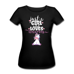 Just A Girl Who Loves Unicorns | Frauen Bio-T-Shirt - Schwarz