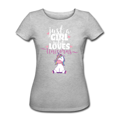 Just A Girl Who Loves Unicorns | Frauen Bio-T-Shirt - Grau meliert