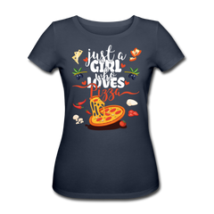 Just A Girl Who Loves Pizza | Frauen Bio-T-Shirt - Navy