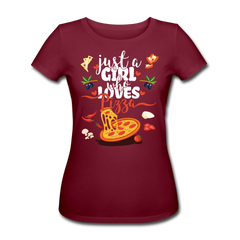 Just A Girl Who Loves Pizza | Frauen Bio-T-Shirt - Burgunderrot