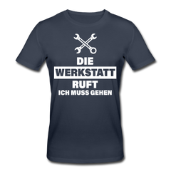Die Werkstatt ruft - Männer Bio T-Shirt - Navy