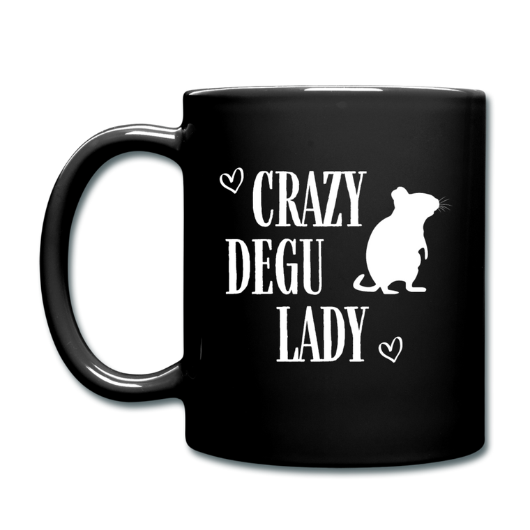 Crazy Degu Lady | Tasse einfarbig - Schwarz