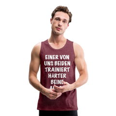 Beine trainieren | Männer Premium Tank Top - Bordeauxrot meliert