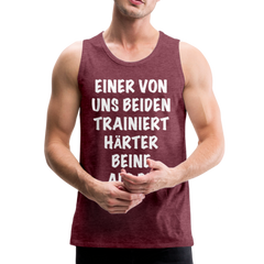 Beine trainieren | Männer Premium Tank Top - Bordeauxrot meliert