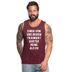 Beine trainieren | Männer Premium Tank Top - Bordeauxrot meliert
