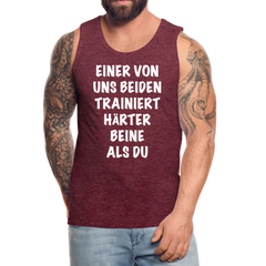 Beine trainieren | Männer Premium Tank Top - Bordeauxrot meliert