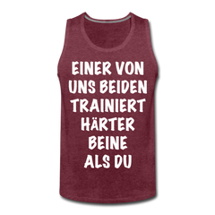 Beine trainieren | Männer Premium Tank Top - Bordeauxrot meliert