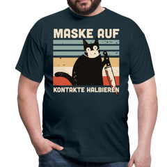 Maske auf Murder Cat | Männer T-Shirt - Navy