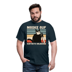 Maske auf Murder Cat | Männer T-Shirt - Navy