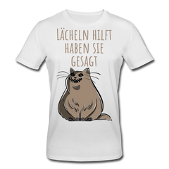 Lächeln hilft haben sie gesagt | Männer Bio-T-Shirt - Weiß