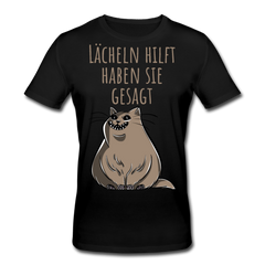 Lächeln hilft haben sie gesagt | Männer Bio-T-Shirt - Schwarz