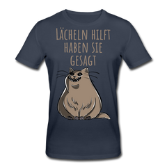 Lächeln hilft haben sie gesagt | Männer Bio-T-Shirt - Navy
