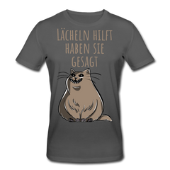 Lächeln hilft haben sie gesagt | Männer Bio-T-Shirt - Anthrazit