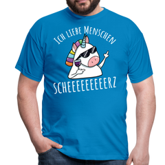Ich liebe Menschen Einhorn | Männer T-Shirt - Royalblau