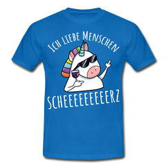 Ich liebe Menschen Einhorn | Männer T-Shirt - Royalblau