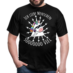 Stinkefinger Einhorn | Männer T-Shirt - Schwarz