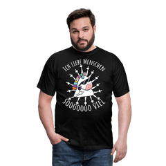 Stinkefinger Einhorn | Männer T-Shirt - Schwarz