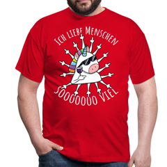 Stinkefinger Einhorn | Männer T-Shirt - Rot