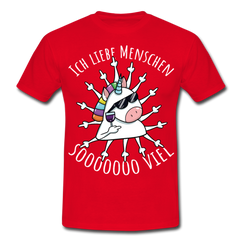 Stinkefinger Einhorn | Männer T-Shirt - Rot