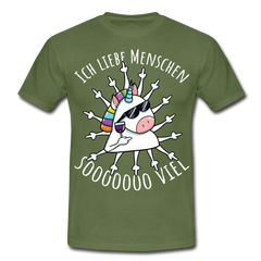 Stinkefinger Einhorn | Männer T-Shirt - Militärgrün