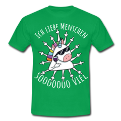 Stinkefinger Einhorn | Männer T-Shirt - Kelly Green