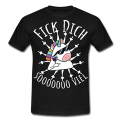 Fick Dich Einhorn | Männer T-Shirt - Schwarz