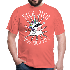 Fick Dich Einhorn | Männer T-Shirt - Koralle