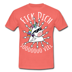 Fick Dich Einhorn | Männer T-Shirt - Koralle