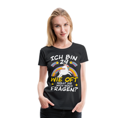 29 Einhorn | Frauen Premium T-Shirt - Schwarz