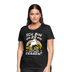 29 Einhorn | Frauen Premium T-Shirt - Schwarz