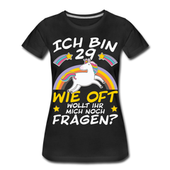 29 Einhorn | Frauen Premium T-Shirt - Schwarz