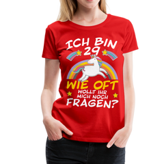 29 Einhorn | Frauen Premium T-Shirt - Rot