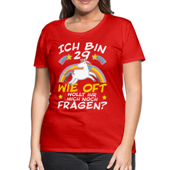 29 Einhorn | Frauen Premium T-Shirt - Rot