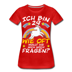 29 Einhorn | Frauen Premium T-Shirt - Rot