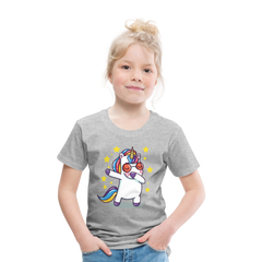Dab Einhorn | Kinder Premium T-Shirt - Grau meliert