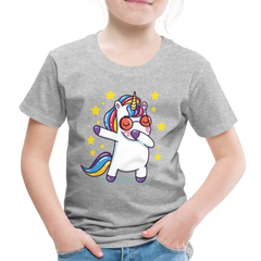 Dab Einhorn | Kinder Premium T-Shirt - Grau meliert