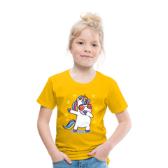 Dab Einhorn | Kinder Premium T-Shirt - Sonnengelb