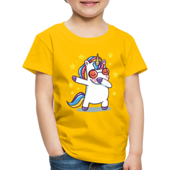Dab Einhorn | Kinder Premium T-Shirt - Sonnengelb
