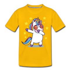 Dab Einhorn | Kinder Premium T-Shirt - Sonnengelb