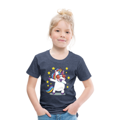 Dab Einhorn | Kinder Premium T-Shirt - Blau meliert
