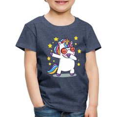 Dab Einhorn | Kinder Premium T-Shirt - Blau meliert