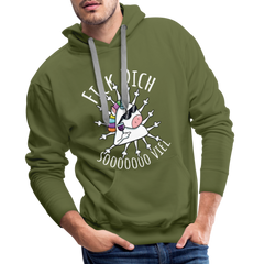 Fick Dich Einhorn | Men’s Premium Hoodie - Olivgrün