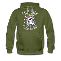 Fick Dich Einhorn | Men’s Premium Hoodie - Olivgrün