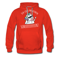 Ich liebe Menschen Einhorn | Men’s Premium Hoodie - Rot