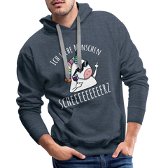 Ich liebe Menschen Einhorn | Men’s Premium Hoodie - Jeansblau