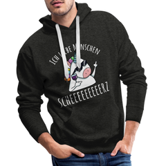 Ich liebe Menschen Einhorn | Men’s Premium Hoodie - Anthrazit