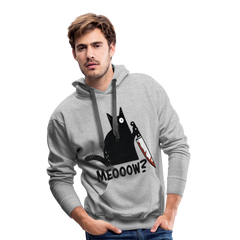 Meow Murder Cat | Men’s Premium Hoodie - Grau meliert