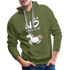Nö Einhorn | Men’s Premium Hoodie - Olivgrün