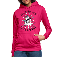 Ich liebe Menschen Einhorn | Frauen Hoodie - dunkles Pink